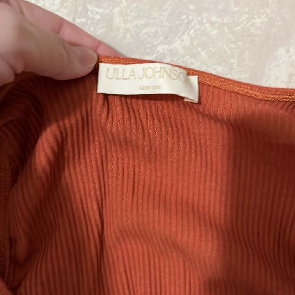 Ulla Johnson Terracotta Ruffle Sleeve Blouse - Picture 2 of 3
